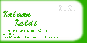 kalman kaldi business card