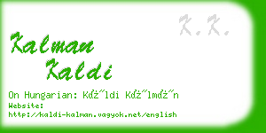 kalman kaldi business card